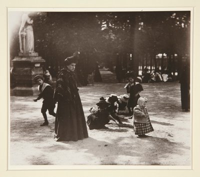 Kinderen - Jardin Luxembourg door Eugène Atget