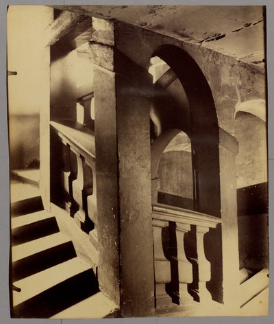 Trappenhuis, 25 rue des Blancs-Manteaux door Eugène Atget