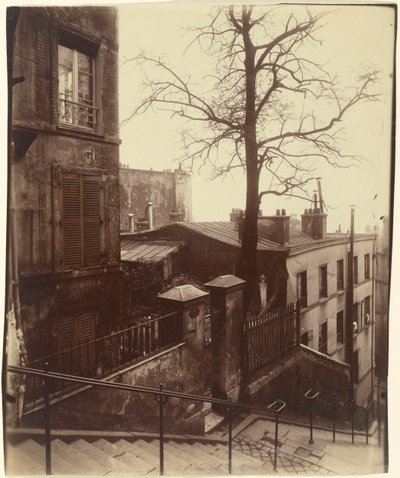 Trap, Montmartre, 1921 door Eugène Atget