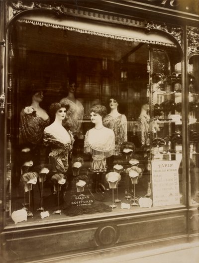 Studie van een Kapperszaak door Eugène Atget