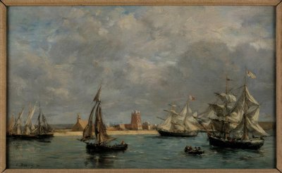 De haven van Camaret door Eugene Louis Boudin