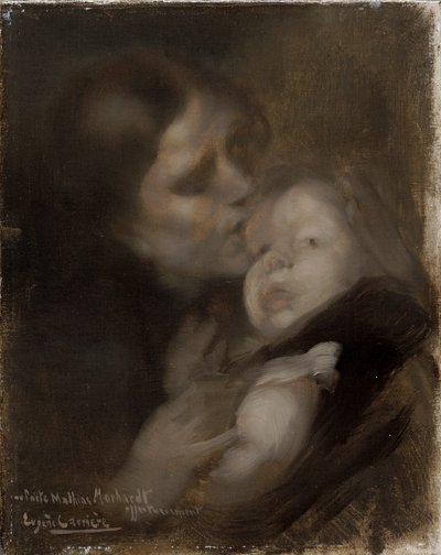 Moeder en kind door Eugène Carrière