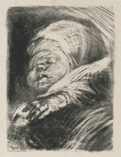 Pasgeborene in een muts, 1890 door Eugène Carrière