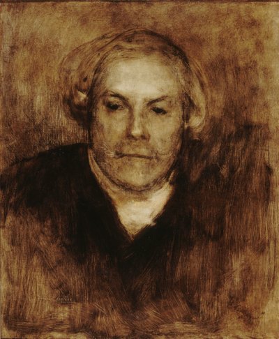 Portret van Edmond de Goncourt 1822-1896, ca. 1880. door Eugène Carrière