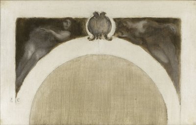 Schets voor de Salon des Sciences van het Hôtel de Ville de Paris: Les Mathématiques - La Minéralogie door Eugène Carrière