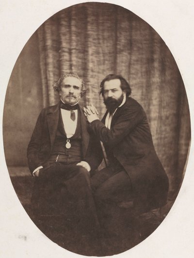 Portret van de acteur Pierre Bocage en vriend, ca. 1860 door Eugène Colliau