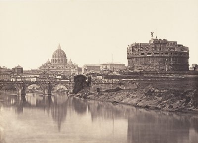 Veduta di Castel St Angelo. S. Pietro door Eugène Constant