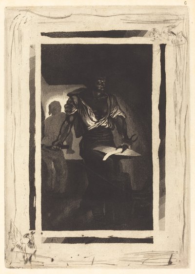 Een smid, 1833 door Eugène Delacroix