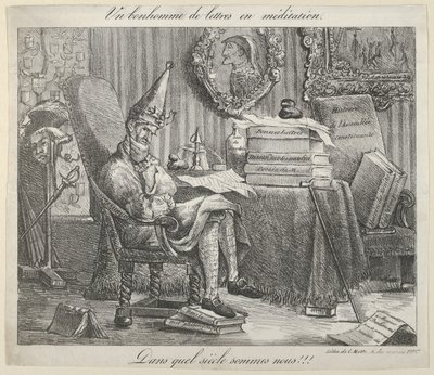 Een Literaire Man Mediterend, 1821 door Eugène Delacroix