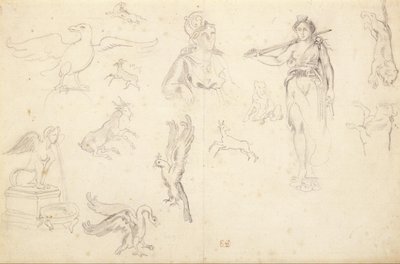 Dier- en figuurstudies door Eugène Delacroix