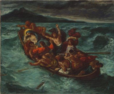 Christus slapend tijdens de storm door Ferdinand Victor Eugene Delacroix