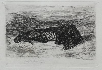Kruipende Tijger in de Woestijn door Eugène Delacroix