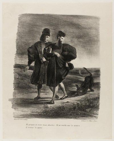 Faust, Mephistopheles en de poedel, uit Faust door Eugène Delacroix