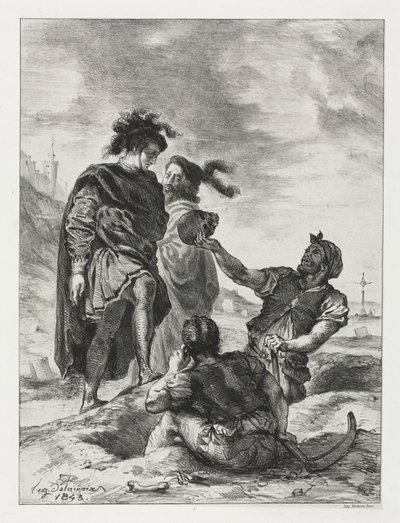 Hamlet: Hamlet en Horatio met de Grafdelvers door Eugène Delacroix