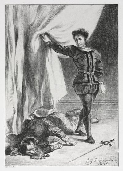 Hamlet: Hamlet en het Lijk van Polonius door Eugène Delacroix