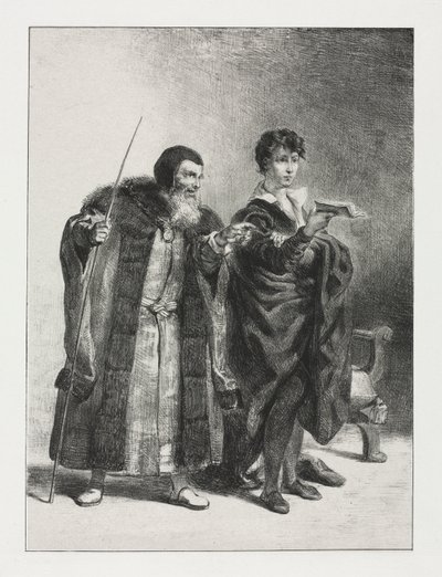 Hamlet: Polonius en Hamlet door Eugène Delacroix