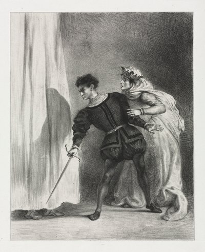 Hamlet: De moord op Polonius door Eugène Delacroix