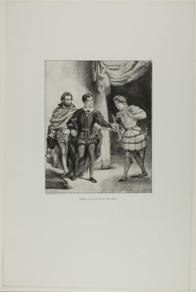 Hamlet en Guildenstern, plaat 6 uit Hamlet door Eugène Delacroix