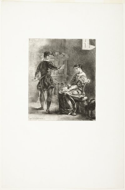Hamlet en Ophelia door Eugène Delacroix