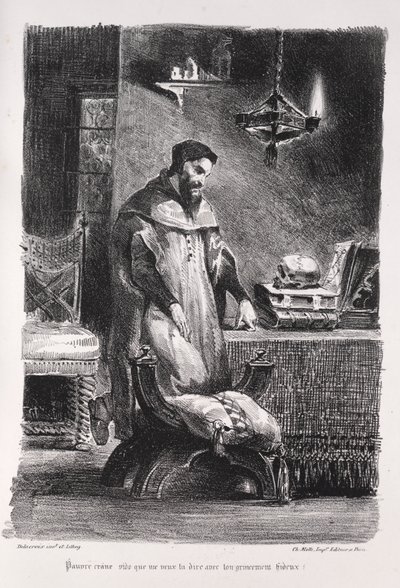 Illustraties voor Faust: Faust in zijn kleedkamer door Eugène Delacroix