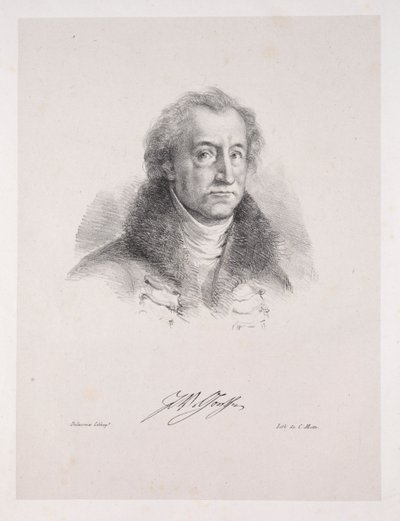 Illustraties voor Faust: Frontispice - Portret van Johann Wolfgang von Goethe door Eugène Delacroix