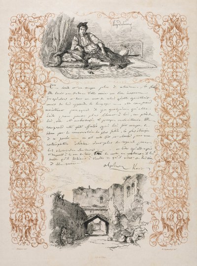 Jodin van Algiers en een straat in Algiers door Eugène Delacroix