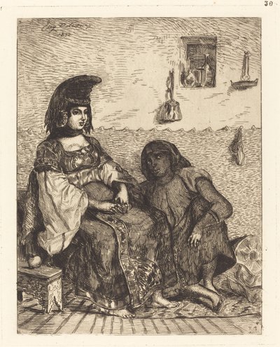 Joodse vrouw van Algiers door Eugène Delacroix