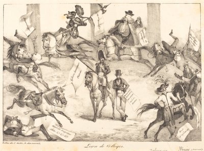 Les van Voltige (Trick Riding) door Eugène Delacroix