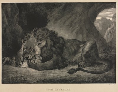 Leeuw van het Atlasgebergte door Eugène Delacroix