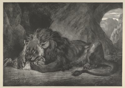 Leeuw van het Atlasgebergte door Eugène Delacroix