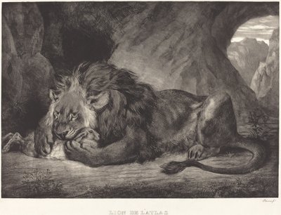 Leeuw van het Atlasgebergte door Eugène Delacroix
