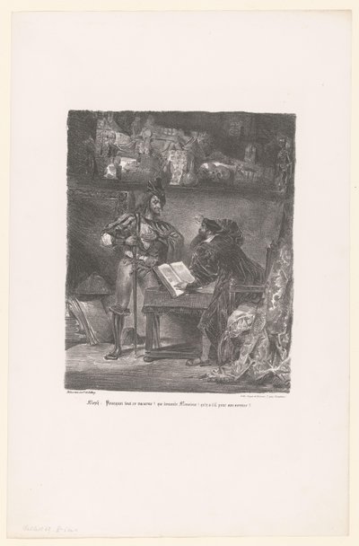 Mephisto verschijnt aan Faust door Eugène Delacroix