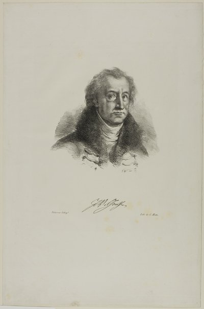 Portret van Goethe, uit Faust door Eugène Delacroix