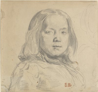 Portret van een Kind door Eugène Delacroix
