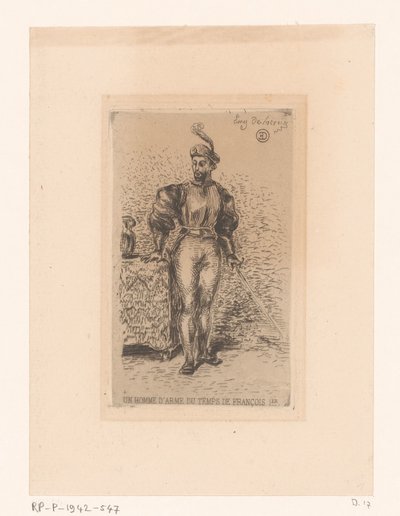 Soldaat met zwaard door Eugène Delacroix