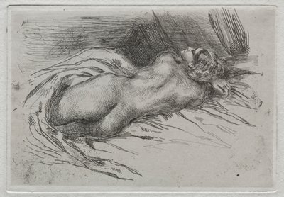 Studie van een vrouw van achteren gezien door Eugène Delacroix