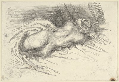 Studie van een Vrouw van Achteren Bekeken, 1833 door Eugène Delacroix