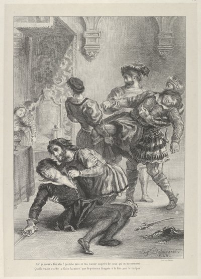 De Dood van Hamlet door Eugène Delacroix
