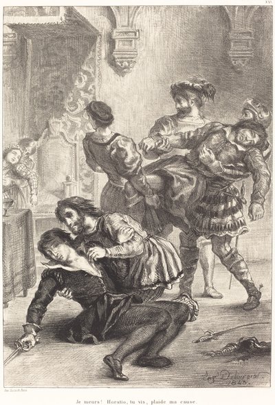 De Dood van Hamlet Act V, Scene II door Eugène Delacroix