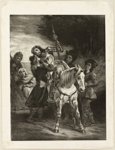 De gewonde Goetz verzorgd door de Bohemiens door Eugène Delacroix
