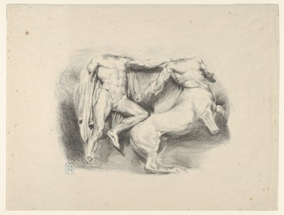 Theseus, overwinnaar van de centaur Eurytus, 1825 door Eugène Delacroix