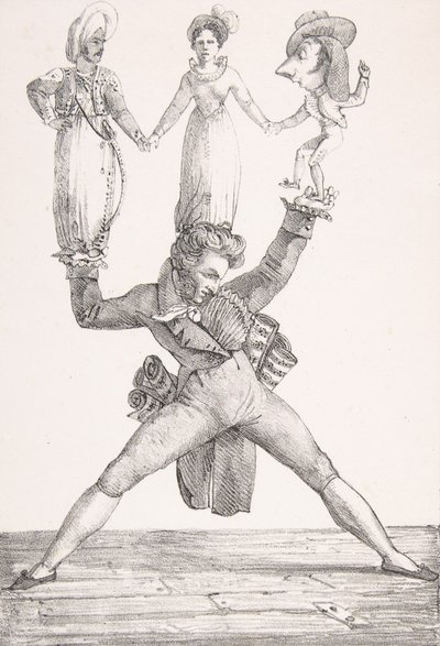Théâtre Italien, 1821 door Eugène Delacroix