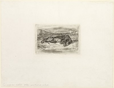 Rustende Tijger in de Woestijn door Eugène Delacroix