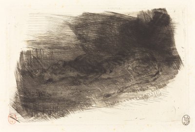 Tijger Slapend bij de Ingang van zijn Hol, ca. 1828-1833 door Eugène Delacroix