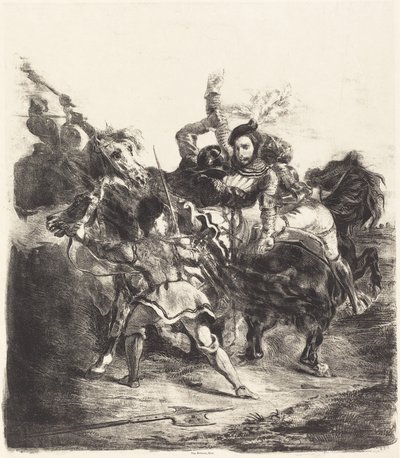 Weislingen aangevallen door de troepen van Goetz door Eugène Delacroix