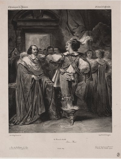 Kronieken van Frankrijk: Scène van de Fronde - De Prins van Condé door Eugène François Marie Joseph Devéria