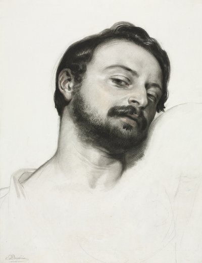 Hoofd van een man door Eugène François Marie Joseph Devéria