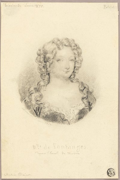 Medailleportret van Juffrouw de Fontanges door Eugène François Marie Joseph Devéria