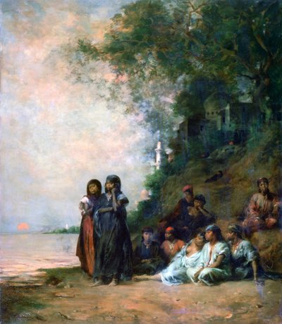 Egyptische vrouwen aan de rand van het water, 19e eeuw door Eugène Fromentin