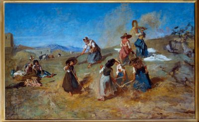 Oogst. Schilderij door Eugène Fromentin (1820-1876) 1875 Rouen, Musée des Beaux Arts door Eugène Fromentin